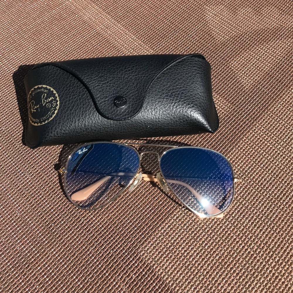 Ray Ban Aviator Light Blue Gradient